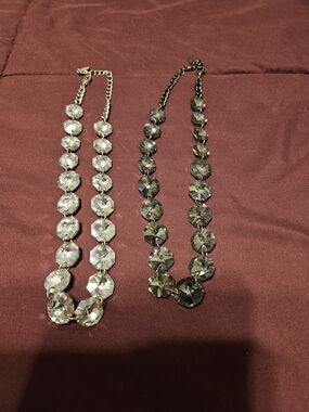 Crystal Statement Necklace - Clear Octagon Gemstone Design